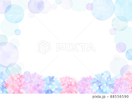 梅雨の紫陽花 背景フレームイラスト ☆ バリエーション多数 88556590