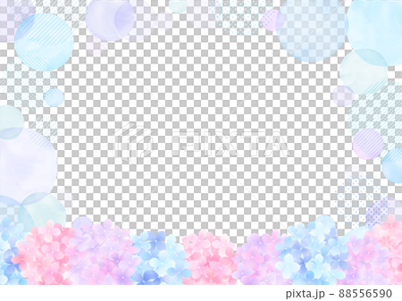 雨季的繡球花背景框架插圖☆許多變化 雨季的繡球花背景框架插圖☆許多變化 88556590