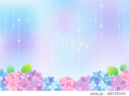 梅雨の紫陽花 背景フレームイラスト ☆ バリエーション多数 88556594