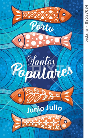 Santos Populares Event poster with sardines 88557084