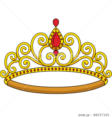 Princess Crown Cartoon Colored Clipart のイラスト素材