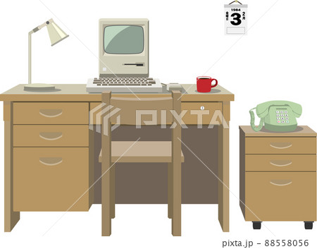 昭和後期のパソコンのある部屋背景なし 88558056