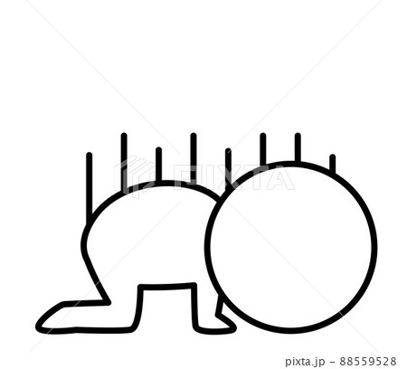 二頭身の白い人がガクッと落ち込んでいるイラスト 88559528