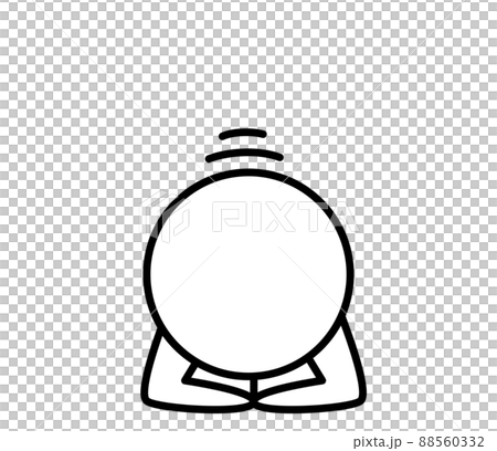 一個兩頭白人做坐姿的插圖 88560332