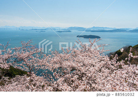 春の瀬戸内海の風景 【岡山県 王子が岳からの眺望】 春の瀬戸内海の風景 【岡山県 王子が岳からの眺望】 88561032