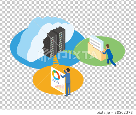 Image of depositing data in cloud storage 88562378