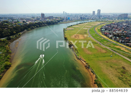 春の江戸川の空撮 春の江戸川の空撮 88564639