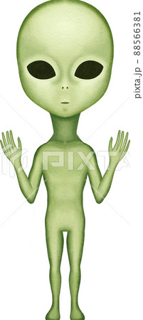両手をあげる宇宙人のイラスト 88566381