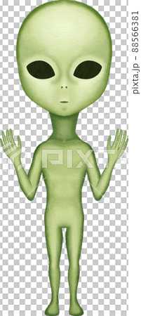 両手をあげる宇宙人のイラスト 88566381