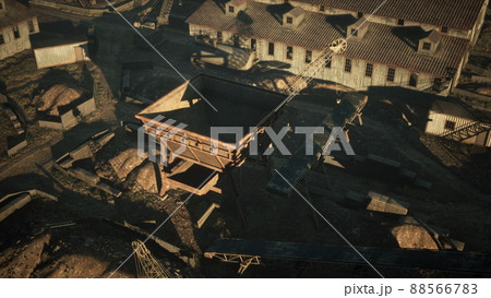 Aerial view of a power plant or mining station 88566783