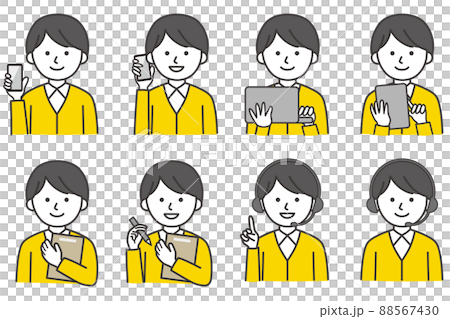 Men PC Smartphone Tablet Plain Clothes Office Casual Collar Shirt Cardigan People 88567430