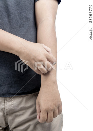 Man scratch the itch with hand Man scratch the itch with hand 88567779