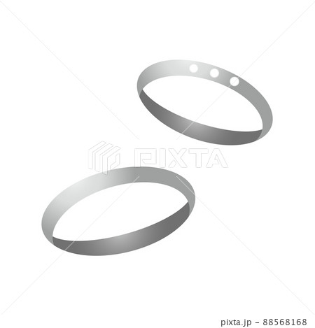 2つの結婚指輪のイラストのイラスト素材