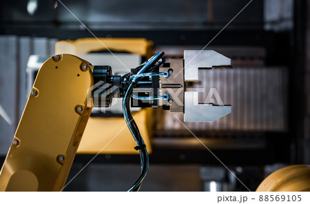 Robotic Arm modern industrial technology. Automated production cell. Robotic Arm modern industrial technology. Automated production cell. 88569105