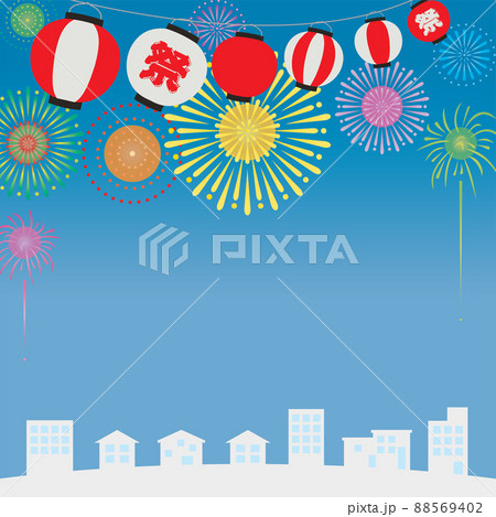 夏祭りの背景イラスト 夏祭りの背景イラスト 88569402