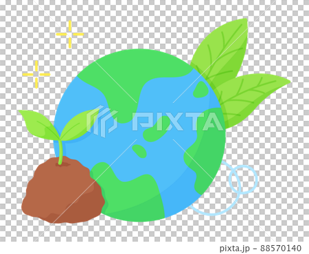 種植植物以保護地球自然環境的插圖. 與生態和自然相關的概念設計。 88570140