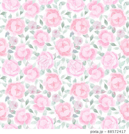 Watercolor pink realism peonies bloom with mint leaves seamless pattern. Botanical hand drawn floral illustration. Textile background. For linens, linen, wrapping paper, wallpaper, card, invitation. Watercolor pink realism peonies bloom with mint leaves seamless pattern. Botanical hand drawn floral illustration. Textile background. For linens, linen, wrapping paper, wallpaper, card, invitation. 88572417