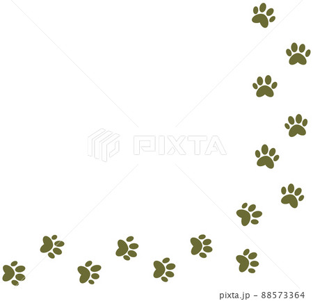 動物が歩いた複数の足跡イラスト 88573364