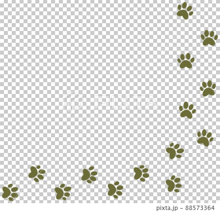 動物が歩いた複数の足跡イラスト 88573364