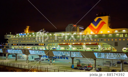 Stockholm, Sweden - November 3, 2018: The Tallink ship Viktoria I in Vartahamnen port in Stockholm, the capital of Sweden. Waiting for departure to Tallin. 88574392
