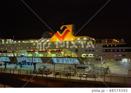 Stockholm, Sweden - November 3, 2018: The Tallink ship Viktoria I in Vartahamnen port in Stockholm, the capital of Sweden. Waiting for departure to Tallin. 88574393