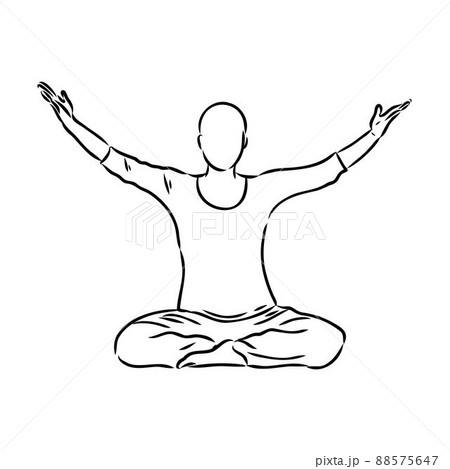 Vector illustration of a guy performing tai chi and qigong exercises Vector illustration of a guy performing tai chi and qigong exercises 88575647