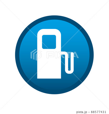 Gas station round media icon on white background - Vector 88577431