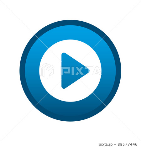 Round media icon start button on white background - Vector 88577446