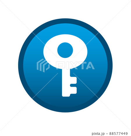 Round media key icon on white background - Vector 88577449