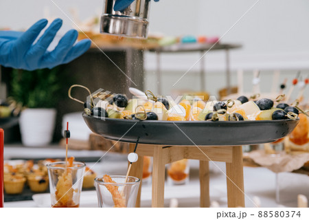 Delicacies and snacks at the buffet or banquet. Catering. Delicacies and snacks at the buffet or banquet. Catering. 88580374