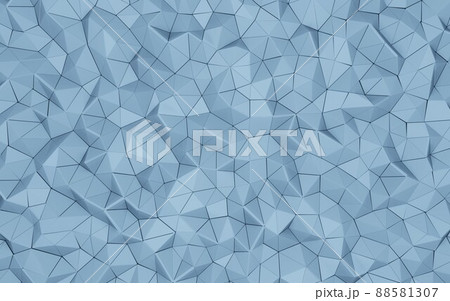3d render, textured triangle shape frosty blue empty background 88581307