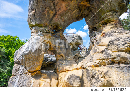 Rotstejn castle ruins in sandstone rock formation 88582625