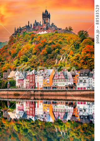 Cochem, Germany - Travel landscape on Moselle River, Rhineland. 88583529