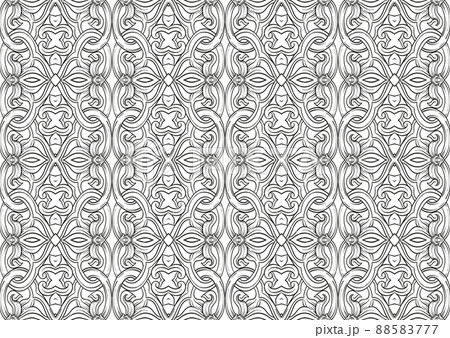 Interlacing abstract ornament in the medieval, romanesque style.  88583777