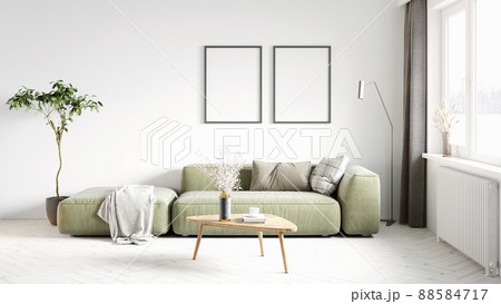 Mock-up frame in home interior background, 3d render 88584717