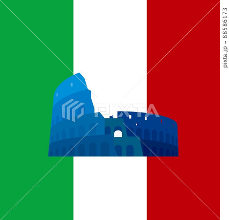 コロッセオ　colosseo　イタリア　italia　国旗 88586173