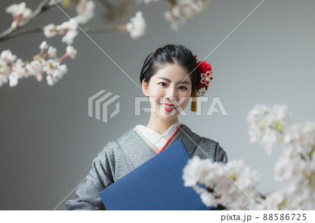 着物 袴 卒業式 桜 着物 袴 卒業式 桜 88586725