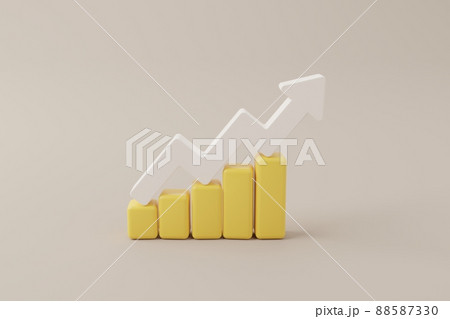 Coins stack growthing meaning increase money value with arrow sign 88587330