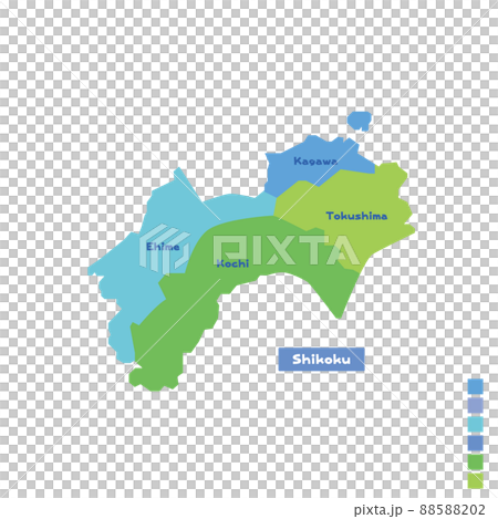 日本地圖 / 日本四國地區地圖 下雨天我嘗試按顏色進行顏色編碼(英文版) 日本地圖 / 日本四國地區地圖 下雨天我嘗試按顏色進行顏色編碼(英文版) 88588202