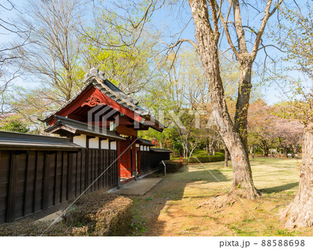 春の景色 茨城県 逆井城跡公園 関宿城門 春の景色 茨城県 逆井城跡公園 関宿城門 88588698