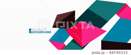 Abstract line and triangle background. Creative geometric abstract backdrop. Business template for wallpaper, banner, background or landing 88590333