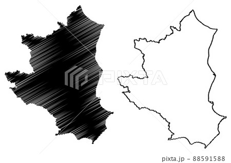 Crotone province (Italy, Italian Republic, Calabria region) map vector illustration, scribble sketch Province of Crotone map 88591588