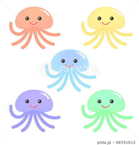 デフォルメされたクラゲのイラスト デフォルメされたクラゲのイラスト 88591613