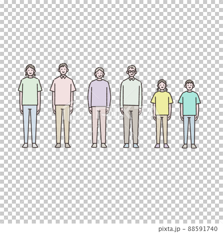 Illustration material set of people of various generations 88591740