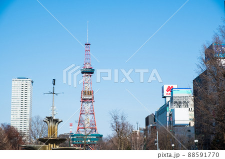 札幌　春の大通公園とテレビ塔 88591770