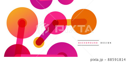 Abstract background. Round dots connected by lines. Trendy techno business template for wallpaper, banner, background or landing Abstract background. Round dots connected by lines. Trendy techno business template for wallpaper, banner, background or landing 88591814