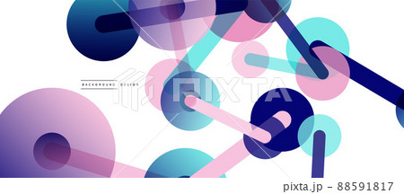 Line points connections geometric abstract background. Circles connected by lines. Trendy techno business template for wallpaper, banner, background or landing Line points connections geometric abstract background. Circles connected by lines. Trendy techno business template for wallpaper, banner, background or landing 88591817