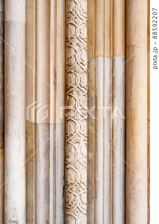Patterns on the columns of the door of the Basilica of Santa Maria Maggiore. Bergamo Patterns on the columns of the door of the Basilica of Santa Maria Maggiore. Bergamo 88592207