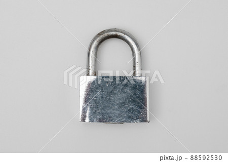 Padlock metal on white background Padlock metal on white background 88592530
