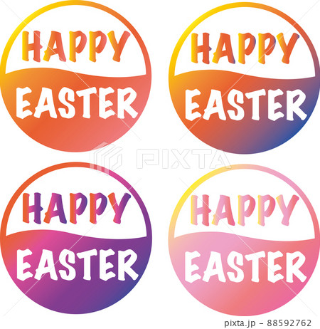 Sets of Easter logo. Happy Easter Sticker. Vector, Illustration. EPS10 88592762